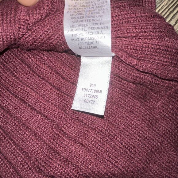 OPEN EDIT Asymmetric V-neck Tunic Sweater In Burgundy. Size XL. NWOT. 12 - Picture 8 of 11